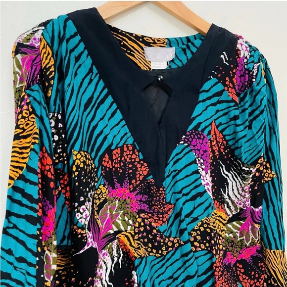 VINTAGE Vibrant Abstract Blouse -XL - Picture 5 of 16